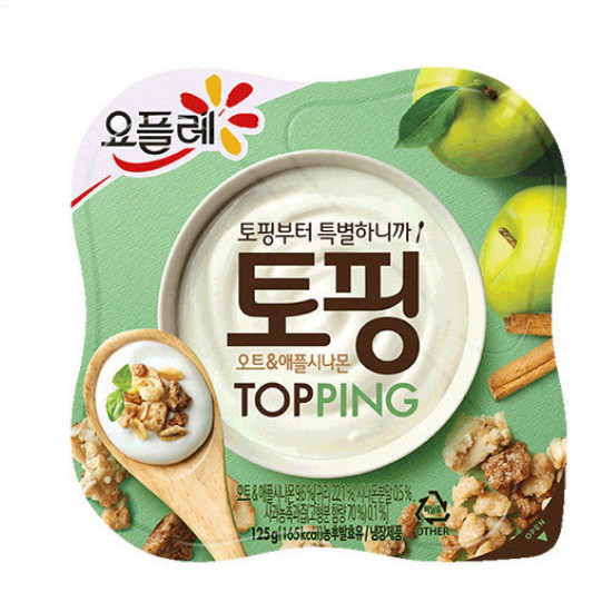 빙그레 요플레 토핑 오트&amp;애플시나몬 125g (12개)