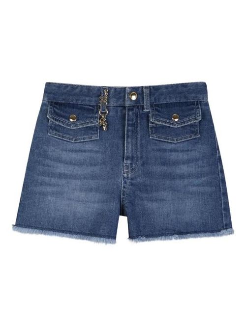 끌로에 DENIM SHORTS WITH APPLIED POCKETS AND CHARM blu C20850 Z13 DOUBLE ST.._이미지