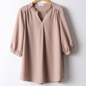 GS MS 반팔 블라우스 빅사이즈 빅사이즈미시옷 여성 여성의류 여성큰옷 210F188S 마담옷