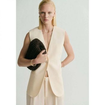 망고 플로위 조끼 연노랑 7519215_이미지