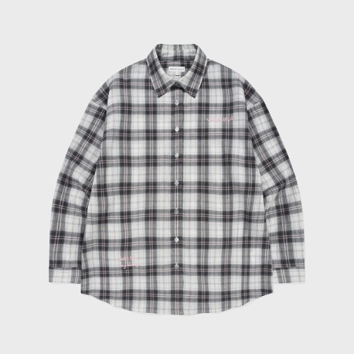 비케이브 와키윌리 우먼스 오버핏 체크 셔츠 그린 WA2601SH62GN