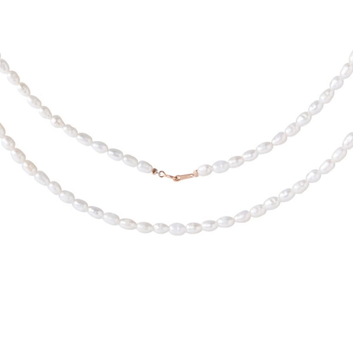 비앤비골드 여성 18K 3mm 바로크 진주 목걸이_IGN36465