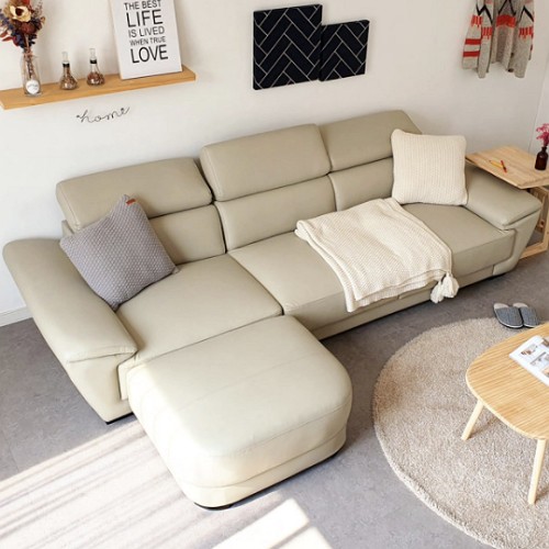 자네트가구 알마 가죽소파 4인용 (스툴포함)_이미지