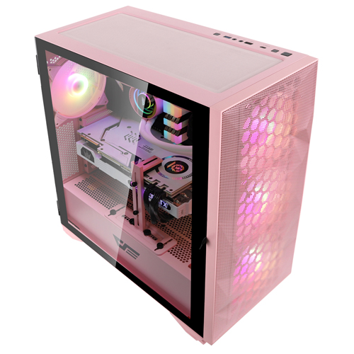 darkFlash DLX21 RGB MESH 강화유리 (핑크)_이미지