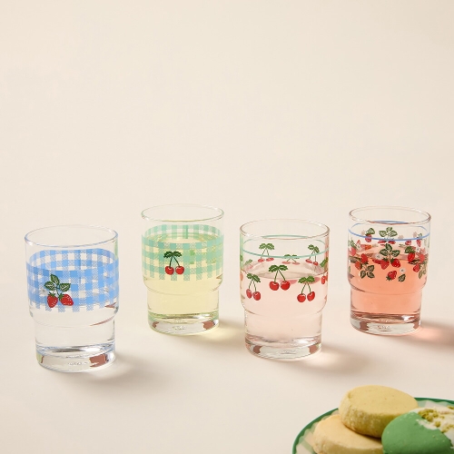 베리가든 스태킹 유리컵 245ml 4P 세트