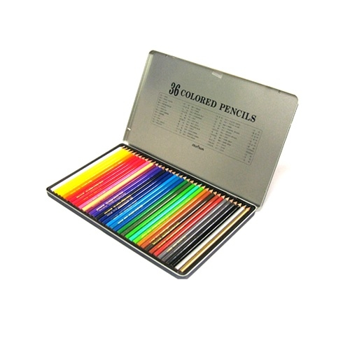 문화 넥스프로 고급 색연필 틴케이스 (36색)_이미지
