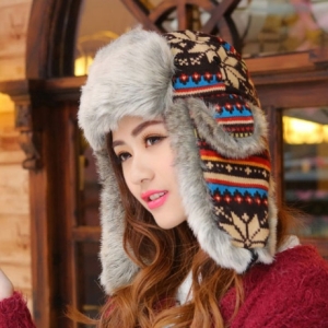 유니크 잡화  유니크 페이크 퍼 귀달이 군밤 스키모자  6370874_이미지