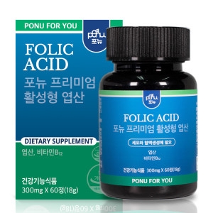 포터블뉴트리션 포뉴 프리미엄 활성 엽산 300mg 60정 (6개)