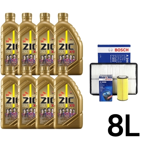 SK엔무브 지크 X9 LS 5W30 8L + 보쉬필터 올뉴스포티지QL 1.7 디젤