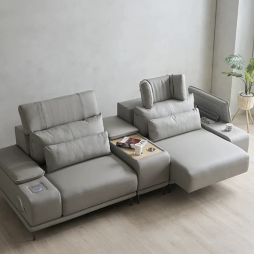 에보니아 알토 모션 슬라이딩 고급형 천연가죽 소파 3인용