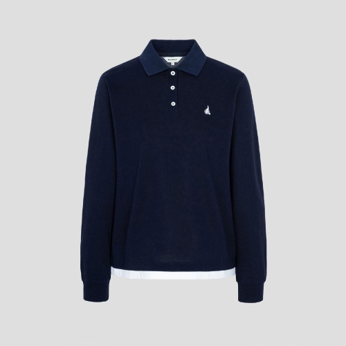 빈폴레이디스 여성 레이어드 디테일 긴소매 피케 티셔츠 BF5841C91R_이미지