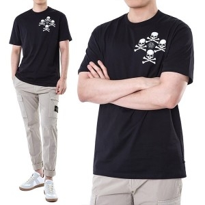 필립플레인 스틸래더로고패치 트리플러버스컬반팔티/AADC MTK7786 PJY002N 02