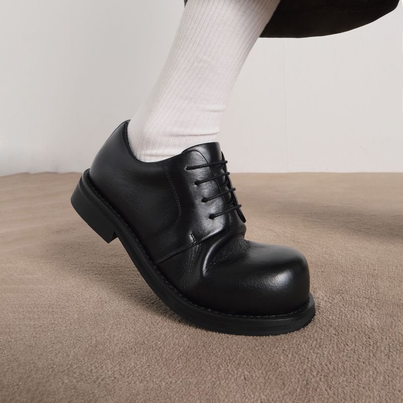 식스핏 NERDKING X NERDY CHUNKY COWHIDE DERBY BLACK 3528335_이미지