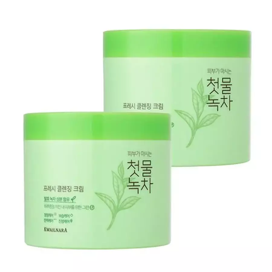 과일나라 첫물녹차 프레시 클렌징 크림 300g (2개)_이미지