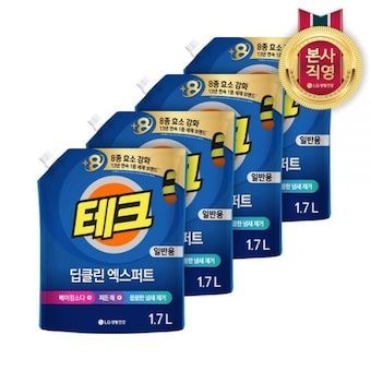 <b>테크</b> 딥클린 엑스퍼트 일반용 리필 1.7L