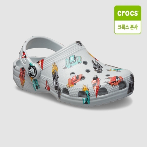 크록스 크록스키즈 클래식 레이스 카 그래픽 클로그 토들러 (210992-1NN)