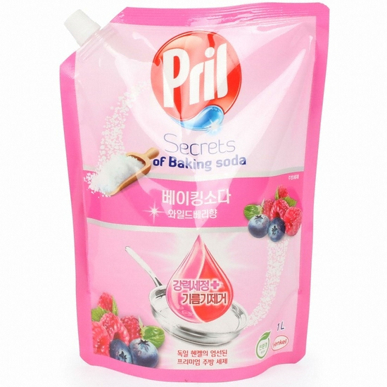 프릴 베이킹소다 주방세제 와일드베리 리필 1L (4개)_이미지