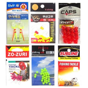 마린피싱 바다-민물소품 모음전/낚시소품 3개 천원/낚시소품/구슬/도래/찌고무/캐미꽂이/스토퍼등