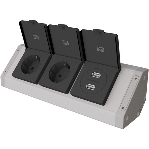 2구 USB 노출형 매직 코너 콘센트 BIB202