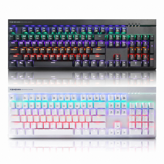 앱코 HACKER K640 플러스 축교환 측면 LED 게이밍 키보드 (블랙, 청축)_이미지