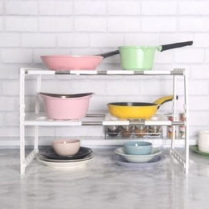 JBW2EB248 화이트 싱크인 씽크대정리선반 2단 선반 용품 주방 씽크선반 식기건조대 싱크대선반 씽크대수납 싱크대거치대_이미지