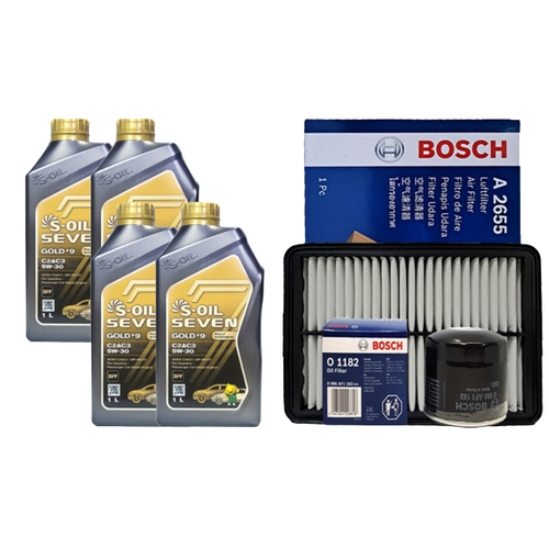 에쓰오일 세븐 골드 #9 C2&C3 5W30 4L + 보쉬필터 쉐보레 더넥스트 스파크 가솔린