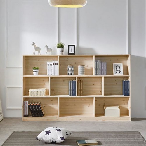 아린 레드파인 3단 원목 책장 1800