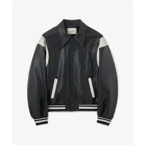 브이투 래더 라이더스자켓 가죽 8126 빈티지 바시티 자켓_블랙 173797 L_이미지