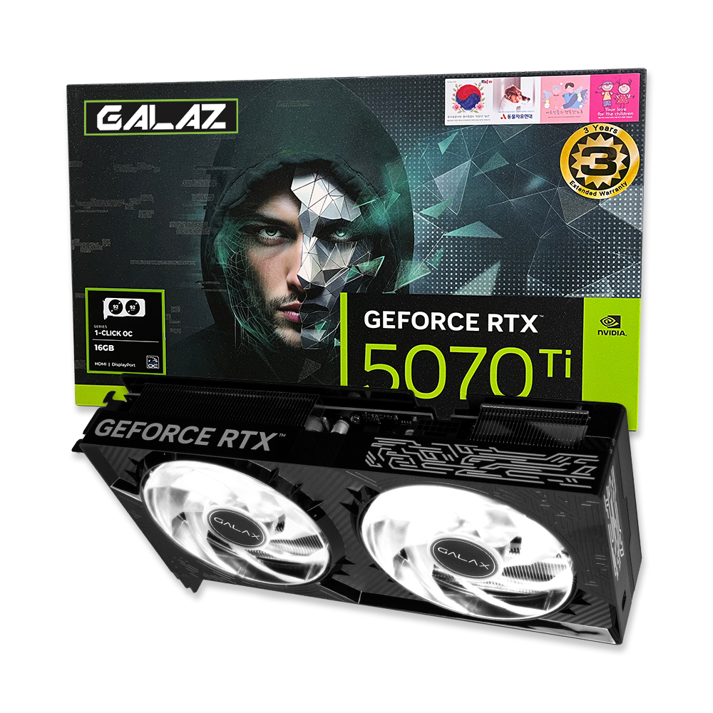 갤럭시 GALAZ 지포스 RTX 5070 Ti BLACK 2X OC D7 16GB_이미지
