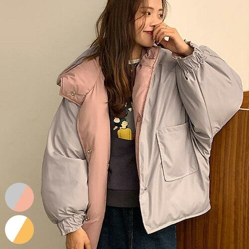 시드마켓 리버시블 배색 후드 점퍼 401J887S