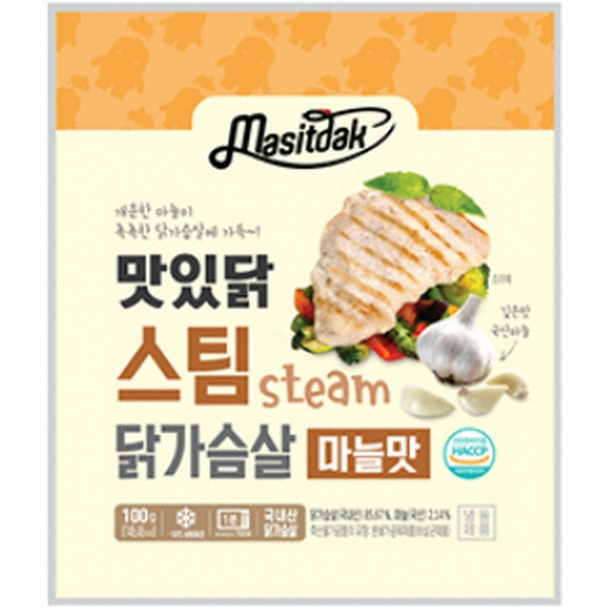 푸드나무 맛있닭 스팀 닭가슴살 마늘맛 100g (1개)