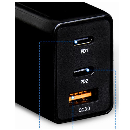 õ�������� �Ŀ��� PD 65W 3��Ʈ ������ PD-65W2C1A
