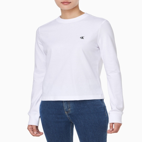 캘빈클라인진 여 여성 L/S 아카이브 로고 크루넥 티셔츠 47D269G-YAA