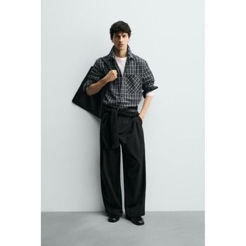 자라 코튼 VOILE 셔츠 네이비 블루 7545101401 1084795_이미지