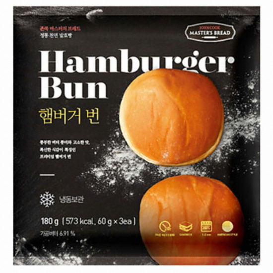 에쓰푸드 존쿡델리미트 햄버거번 3개입 180g