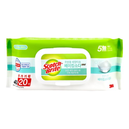 스카치브라이트 주방용 세정티슈 베이킹소다 플러스 캡형 60매이미지입니다. 누르면 해당 게시물로 새창이동합니다.
