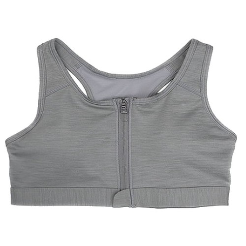 나이키 스우시 미디엄 서포트 패드 지퍼 프런트 스포츠 브라 DD1206 (073, 그레이)_이미지