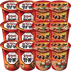 농심 오징어짬뽕 소컵 6+너구리 소컵 6 컵라면 간식