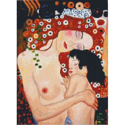 이노하우스 보석십자수 클림트 엄마와 아기 40x50_이미지