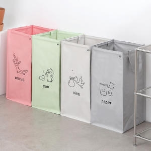 아이이피 i336 대용량 4단 멀티 재활용 분리수거함 4종 1세트 빨래바구니 다용도백_이미지