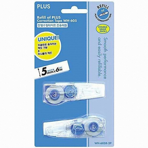 플러스 화이퍼 MR WH-605R-2P 수정테이프 리필 (2입x3개)_이미지