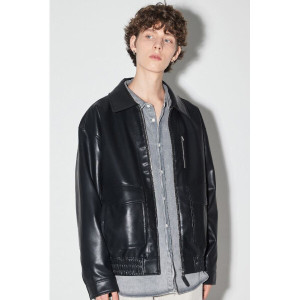 버커루 남녀공용 비건 레더 블루종 자켓 B255LI050P