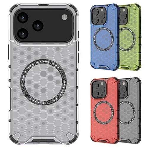 아이폰14 프로 맥세이프 벌집패턴 반투명 범퍼 케이스