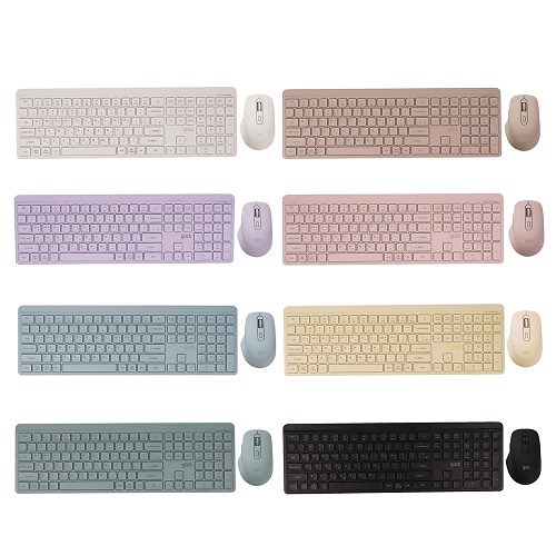 지클릭커 오피스프로 WMK1100 무선 키보드 마우스 세트 (크레용 블루)_이미지