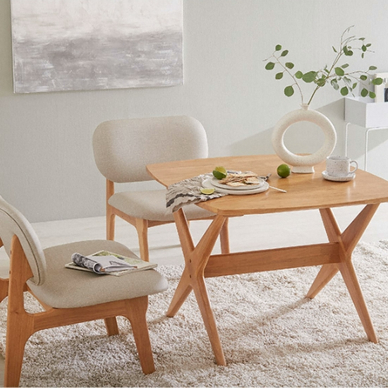 한샘 포레 릴렉스 식탁 900 (인조가죽의자2개)_이미지