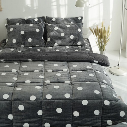 도트 5mm 겨울 극세사 차렵이불