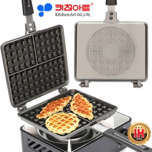 키친아트 와플메이커 국산 스퀘어 크로플 와플팬 샌드위치팬_이미지