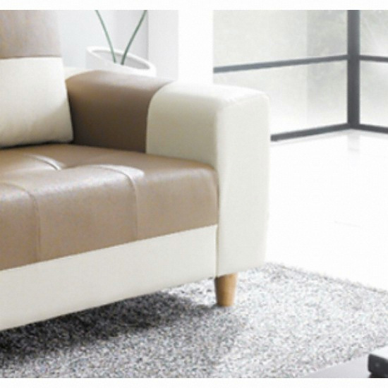 아로미가구 엘라스틱 A타입 천연라텍스탑 가죽소파 3인용 (스툴포함)_이미지