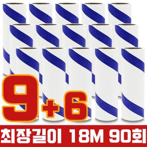월드크린 청소대장 테이프 돌돌이 리필 18m 3롤 [5개]