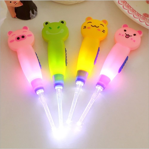 리빙  반짝반짝 동물나라 LED 귀이개 개구리 귀파개